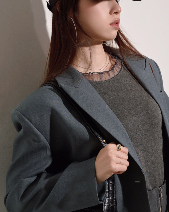 aalis TILDA shoulder padded blazer (Grey blue)