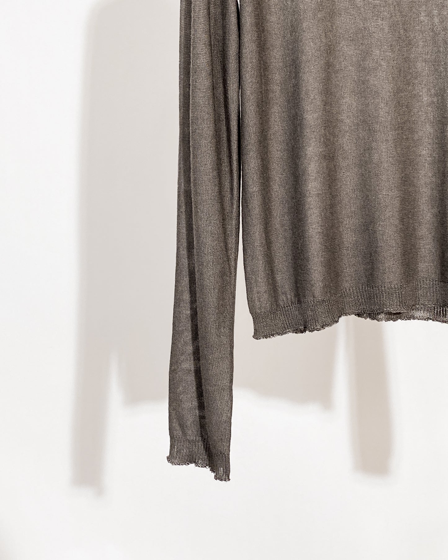 aalis RIKA raw edge knitted sweater (Brown grey)