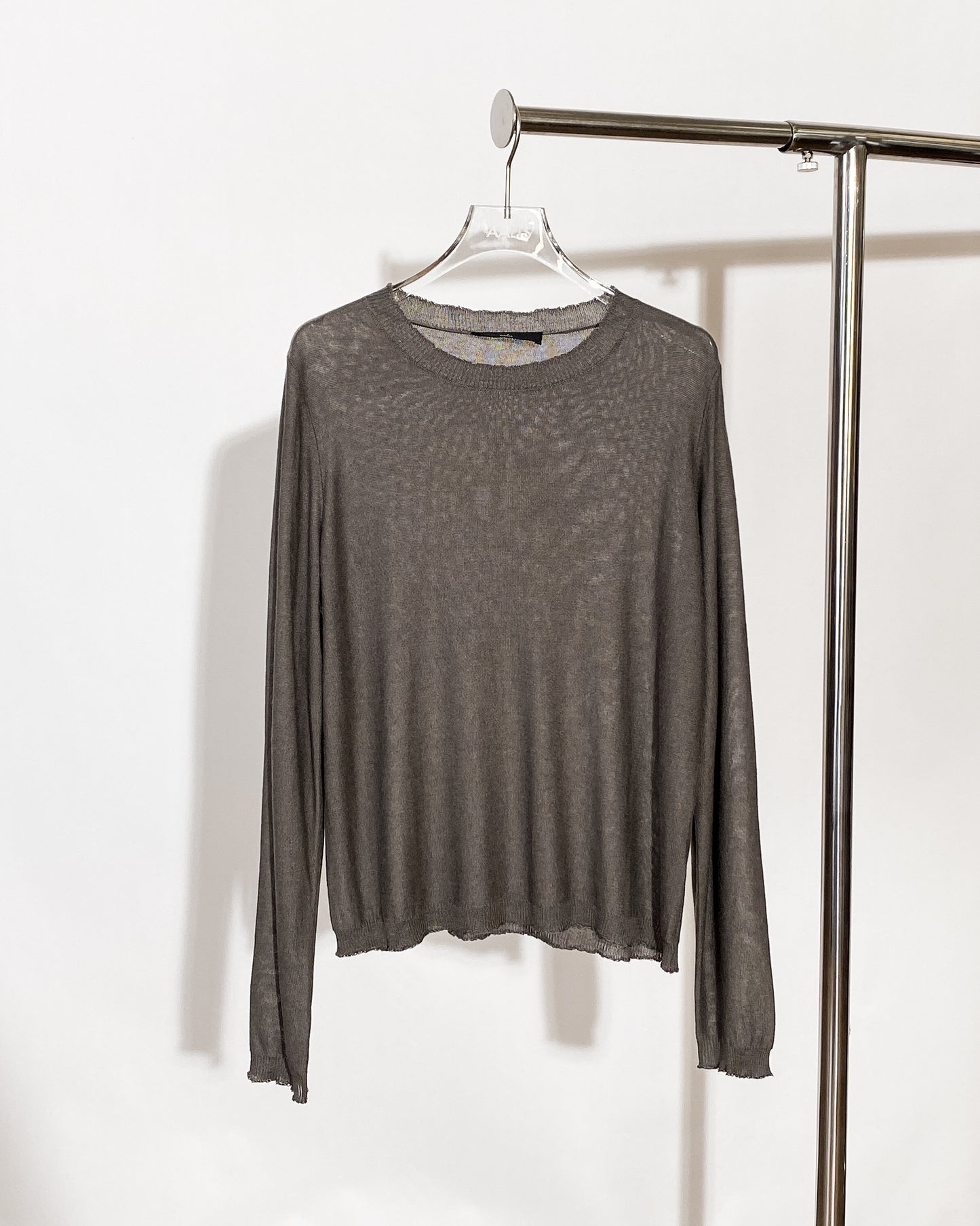 aalis RIKA raw edge knitted sweater (Brown grey)