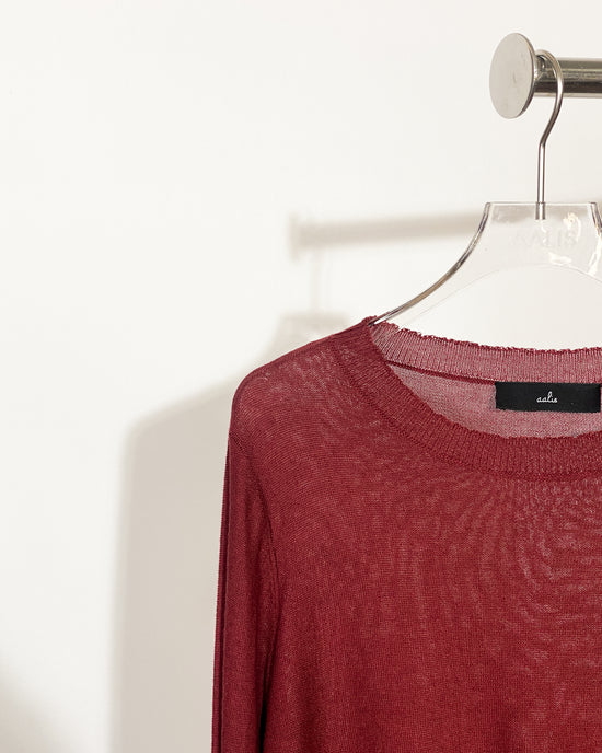 aalis RIKA raw edge knitted sweater (Dark red)