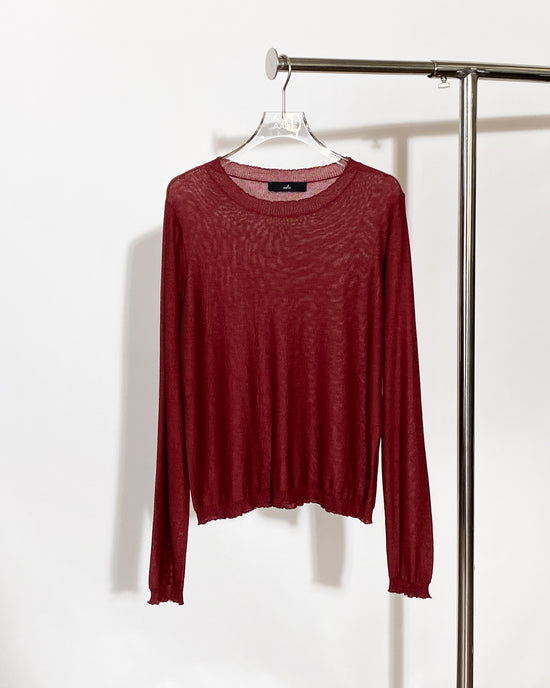 aalis RIKA raw edge knitted sweater (Dark red)