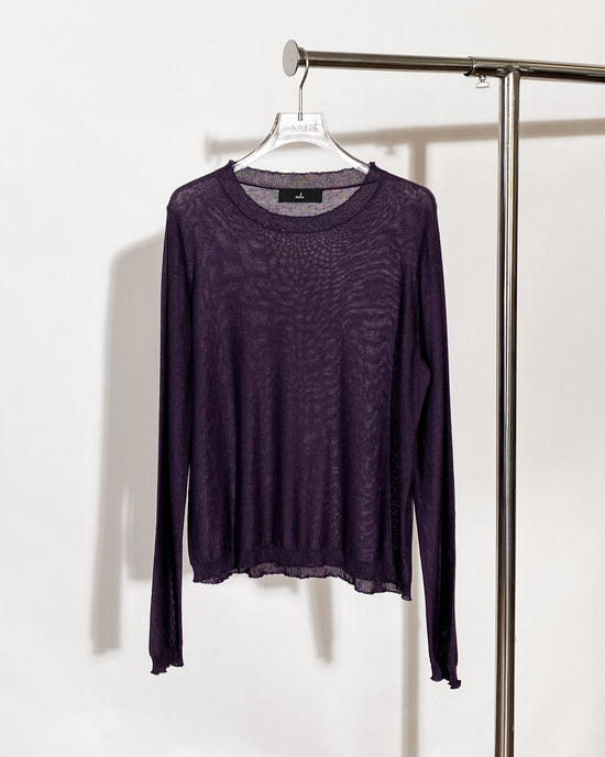 aalis RIKA raw edge knitted sweater (Dark purple)