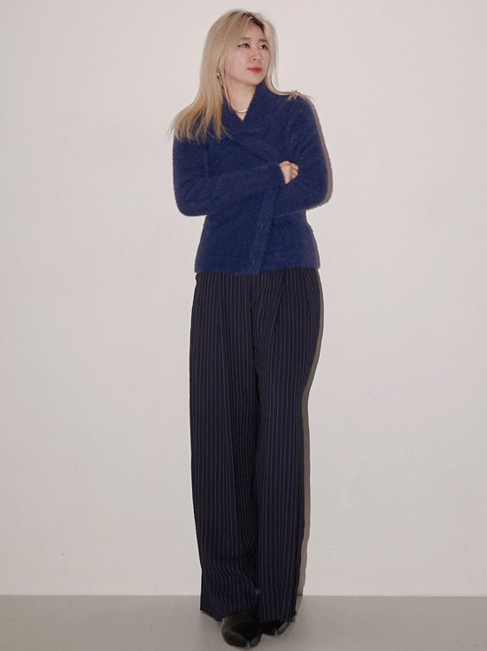 aalis BAILA comfort wide legs suiting pants (Navy white stripe)