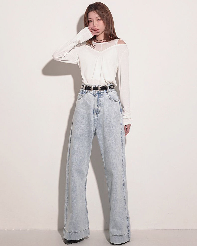 aalis KARIS high rise wide leg jeans (Blue denim)