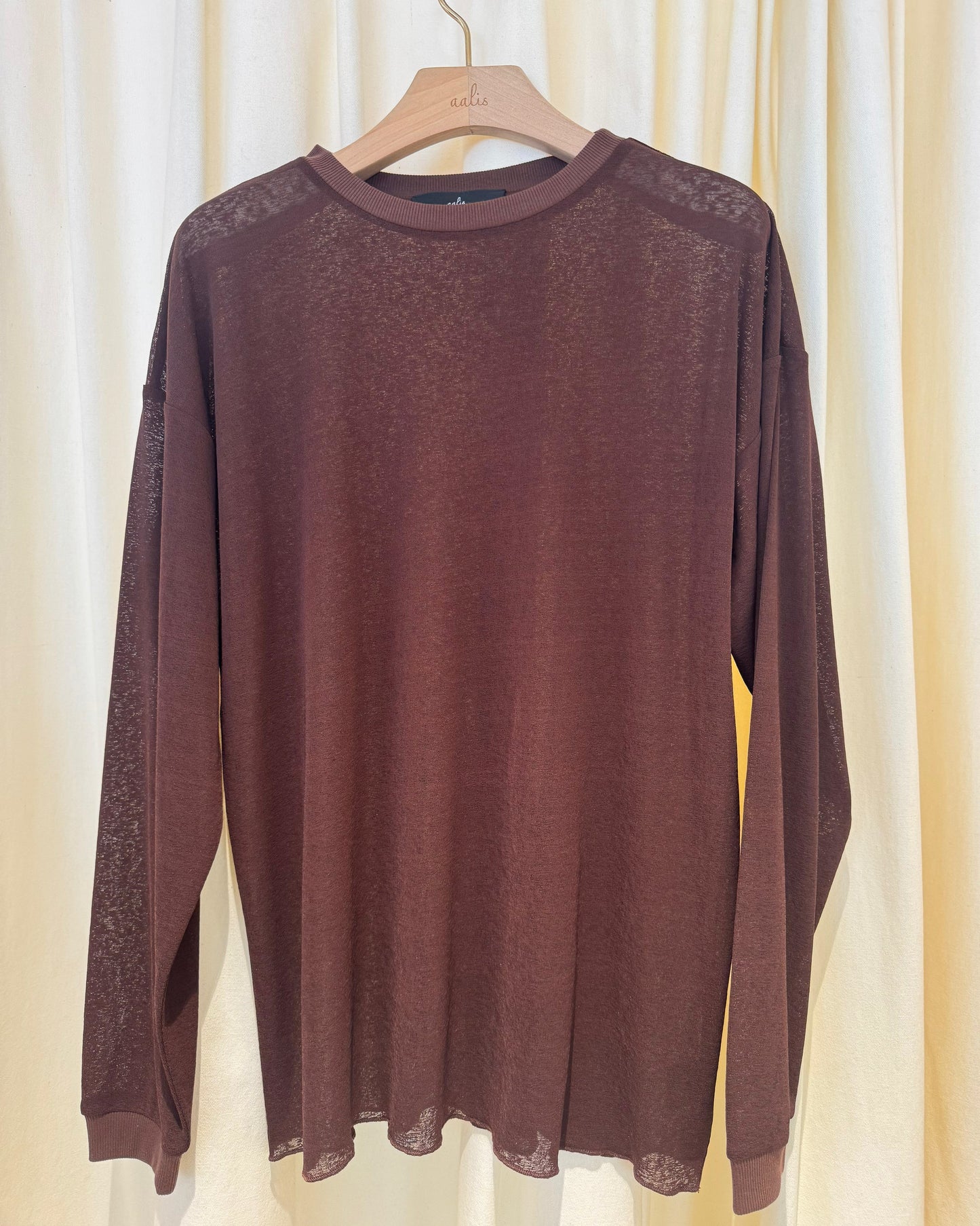 aalis HAKI drop shoulder burnout jersey top (Brown)