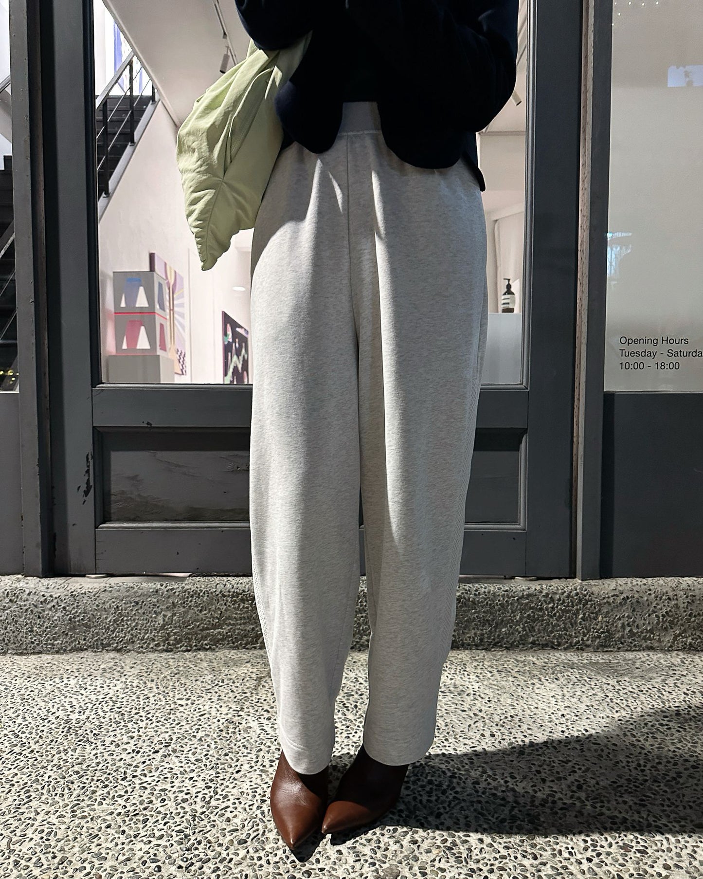 aalis REMY fishnet side panel track pants  (Light Grey)