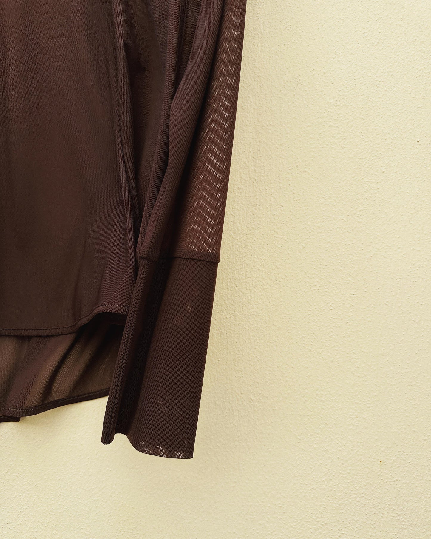 aalis RIVKA mesh crew neck top (Brown)