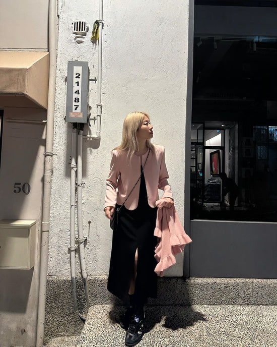 aalis MARNIE slit detail midi A line skirt (Black)