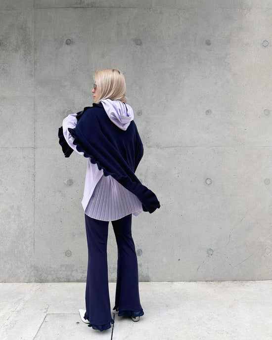 aalis PARMA pleated chiffon hoodie (Lilac)