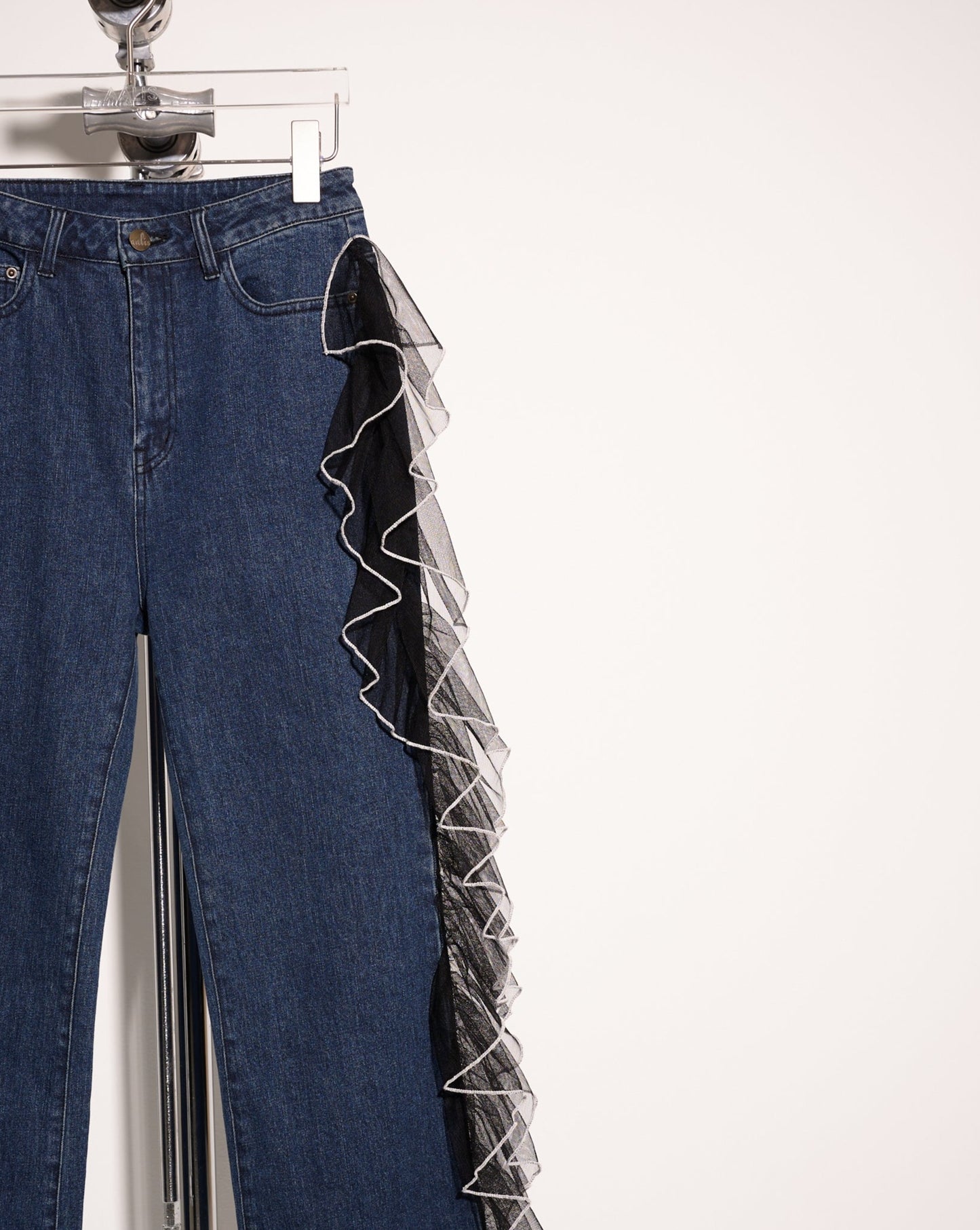 aalis LOI cascade mesh trim jeans (Blue denim)