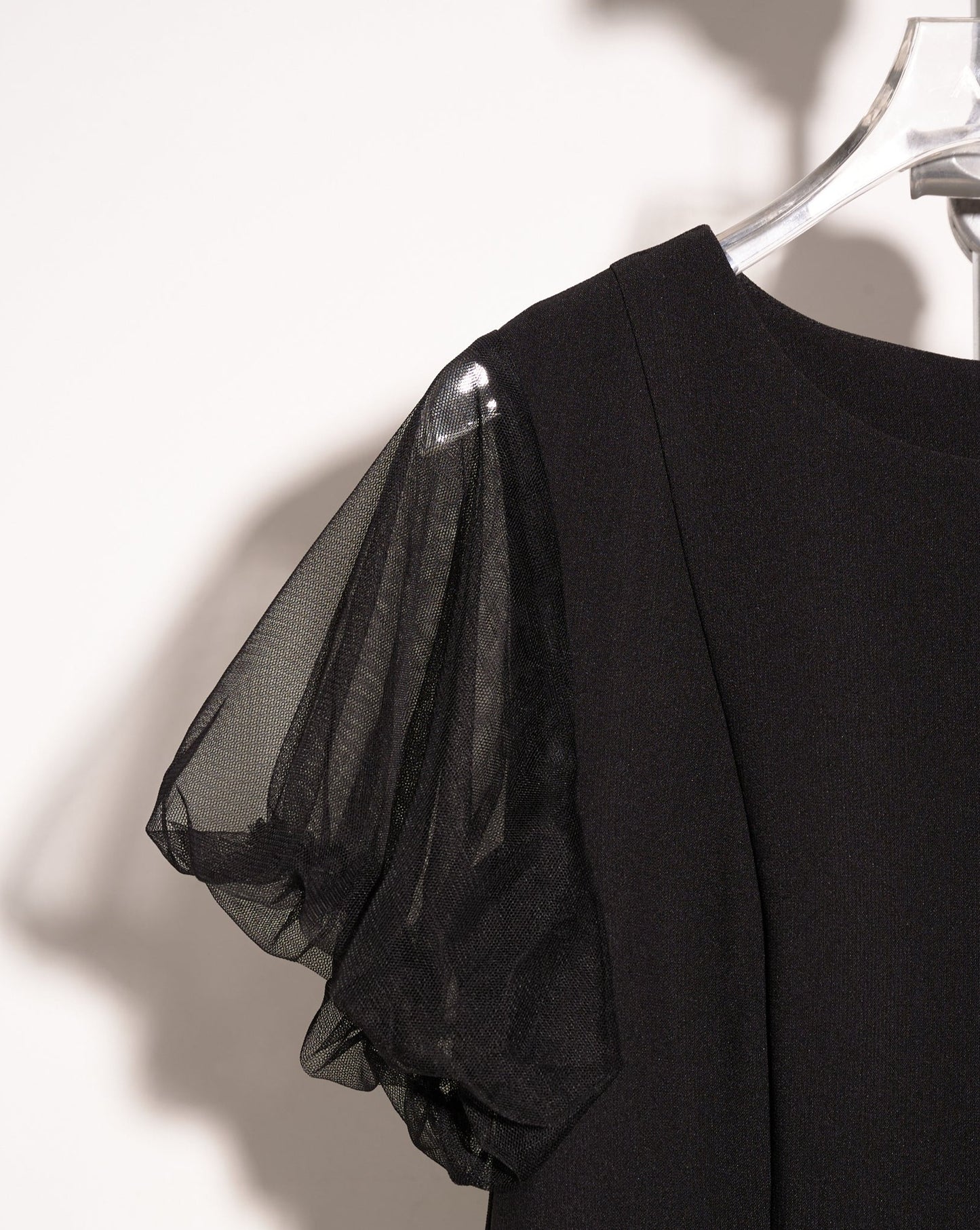 aalis NICOLE mesh bubble sleeves sheath dress (Black)