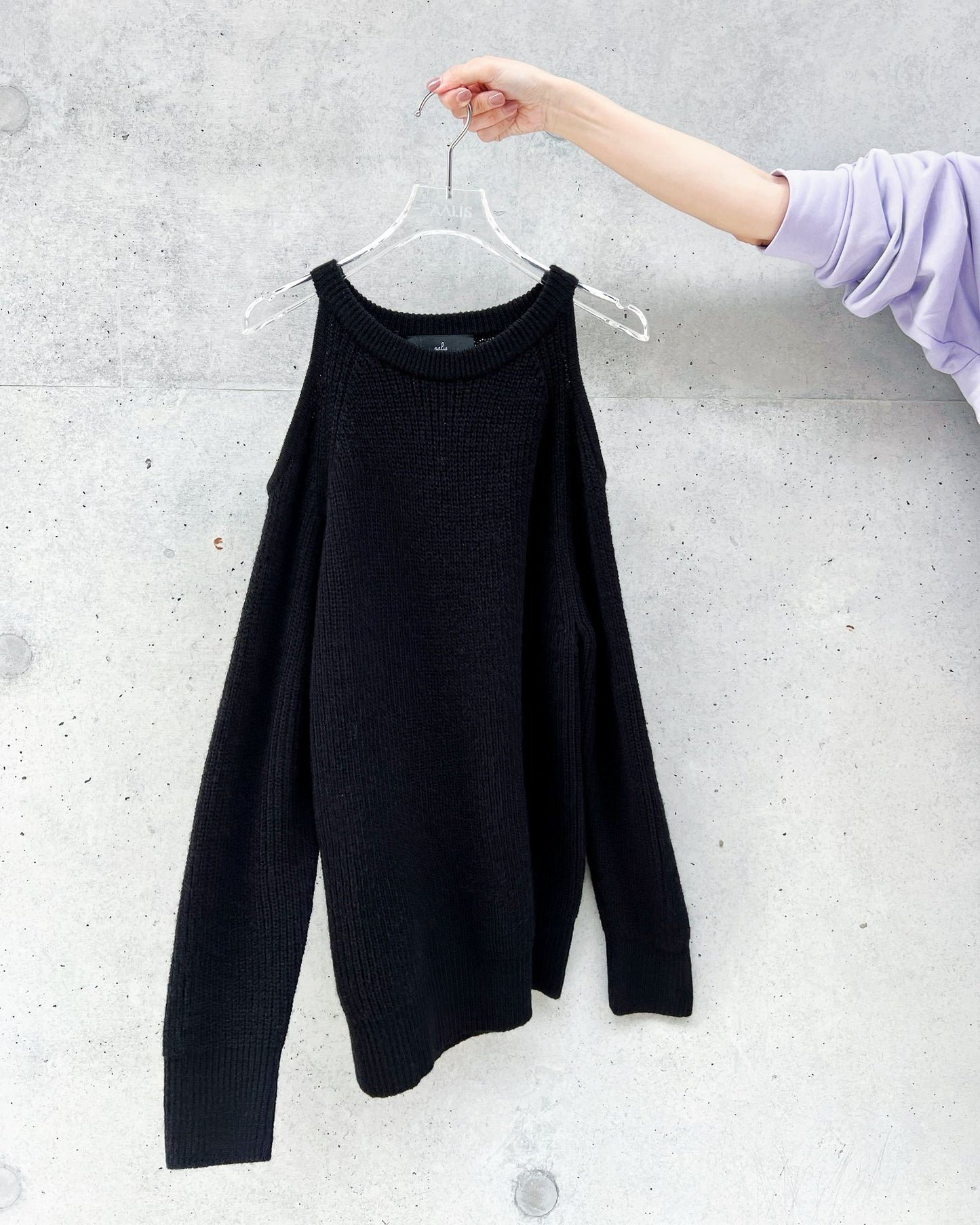 aalis SHYLA cut out shoulder tunic sweater dress (Black)