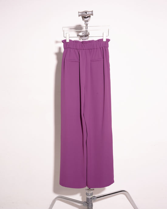 Load image into Gallery viewer, aalis FINNIE mesh trim paperbag waist pants (Berry)
