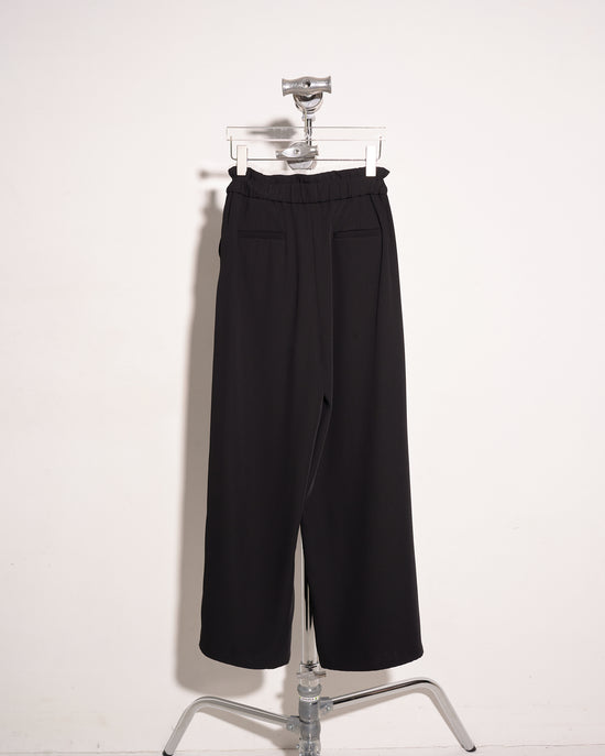 aalis FINNIE mesh trim paperbag waist pants (Black)