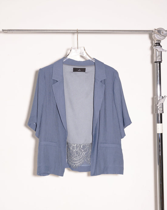 Load image into Gallery viewer, aalis EVE crinkle SS blazer (Blue)
