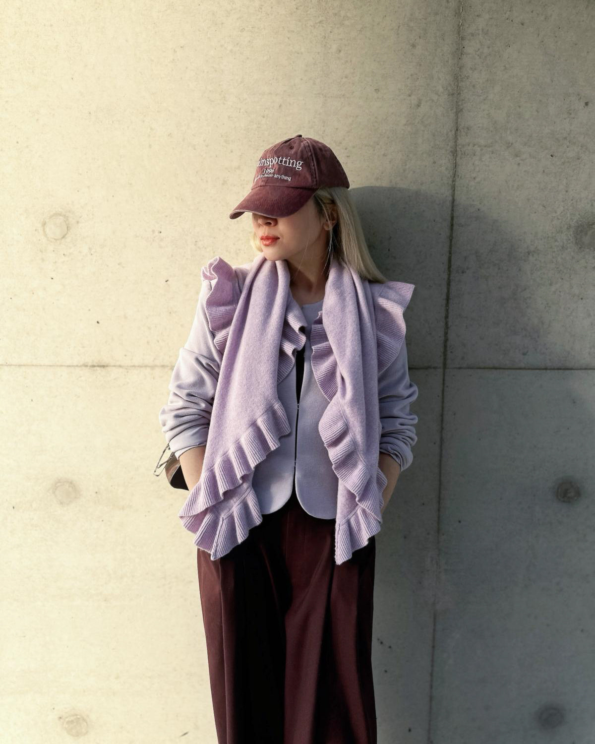 aalis LUCIE FW25 cashmere scarf (Heather Lilac)