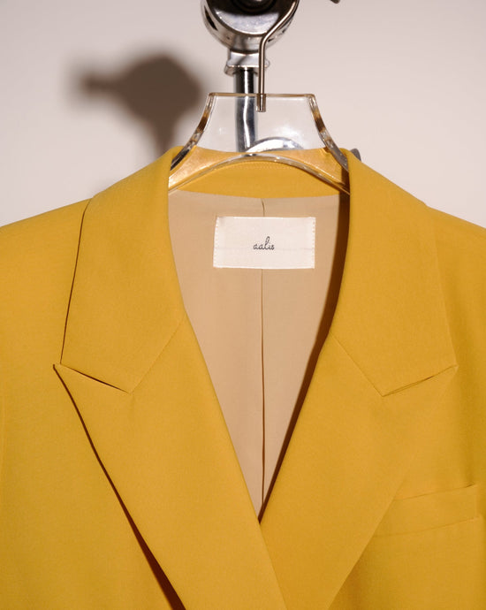 aalis MOONIA scallop edge double breasted blazer (Mustard)