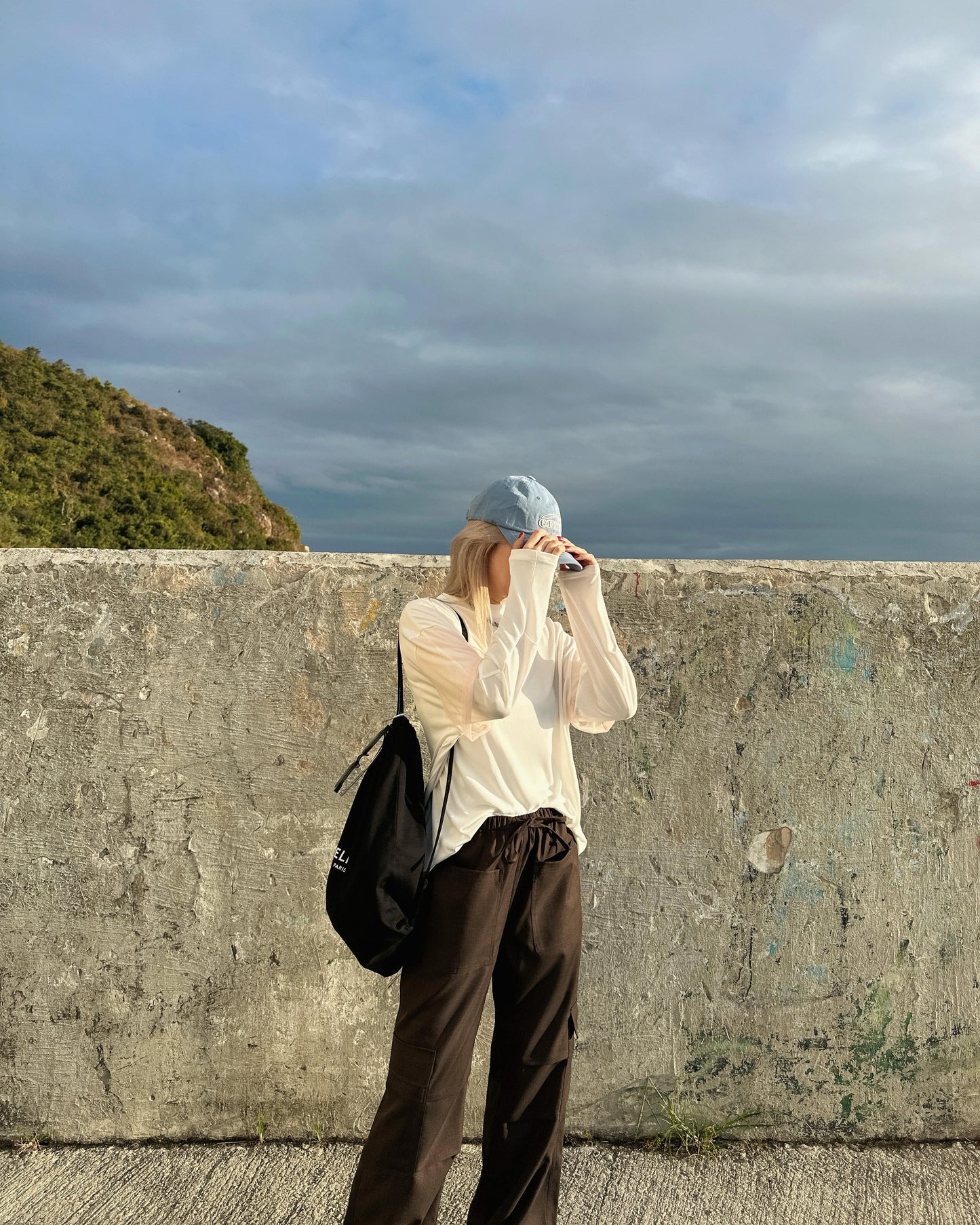 aalis AIMEE mesh short sleeves dropped shoulder top (White)