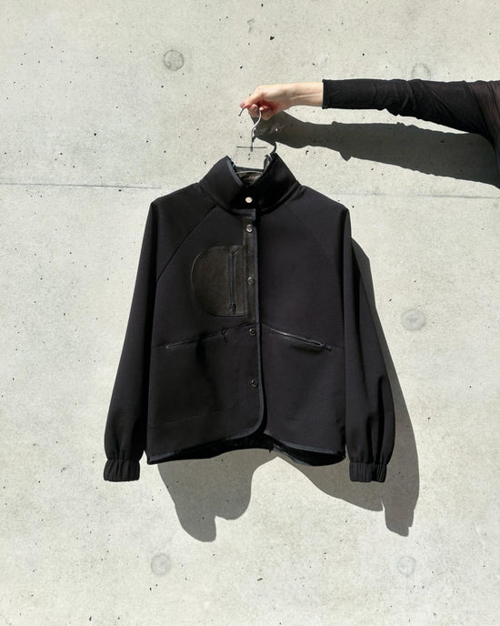 aalis ROMY leather detail 2-way jacket (Black)