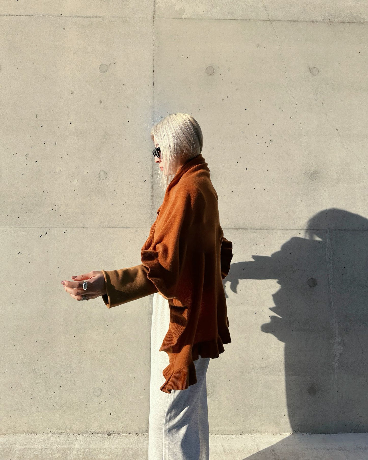 aalis LUCIE FW25 cashmere scarf (Heather Brown)