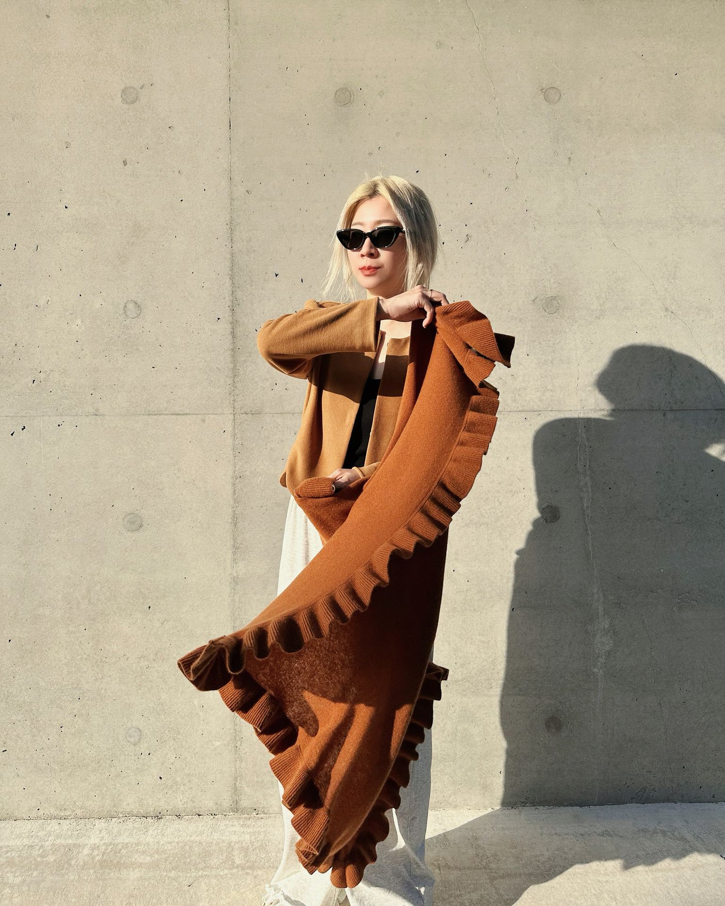 aalis LUCIE FW25 cashmere scarf (Heather Brown)