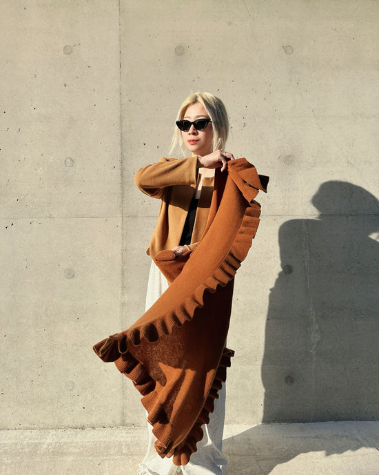 aalis LUCIE FW25 cashmere scarf (Heather Brown)