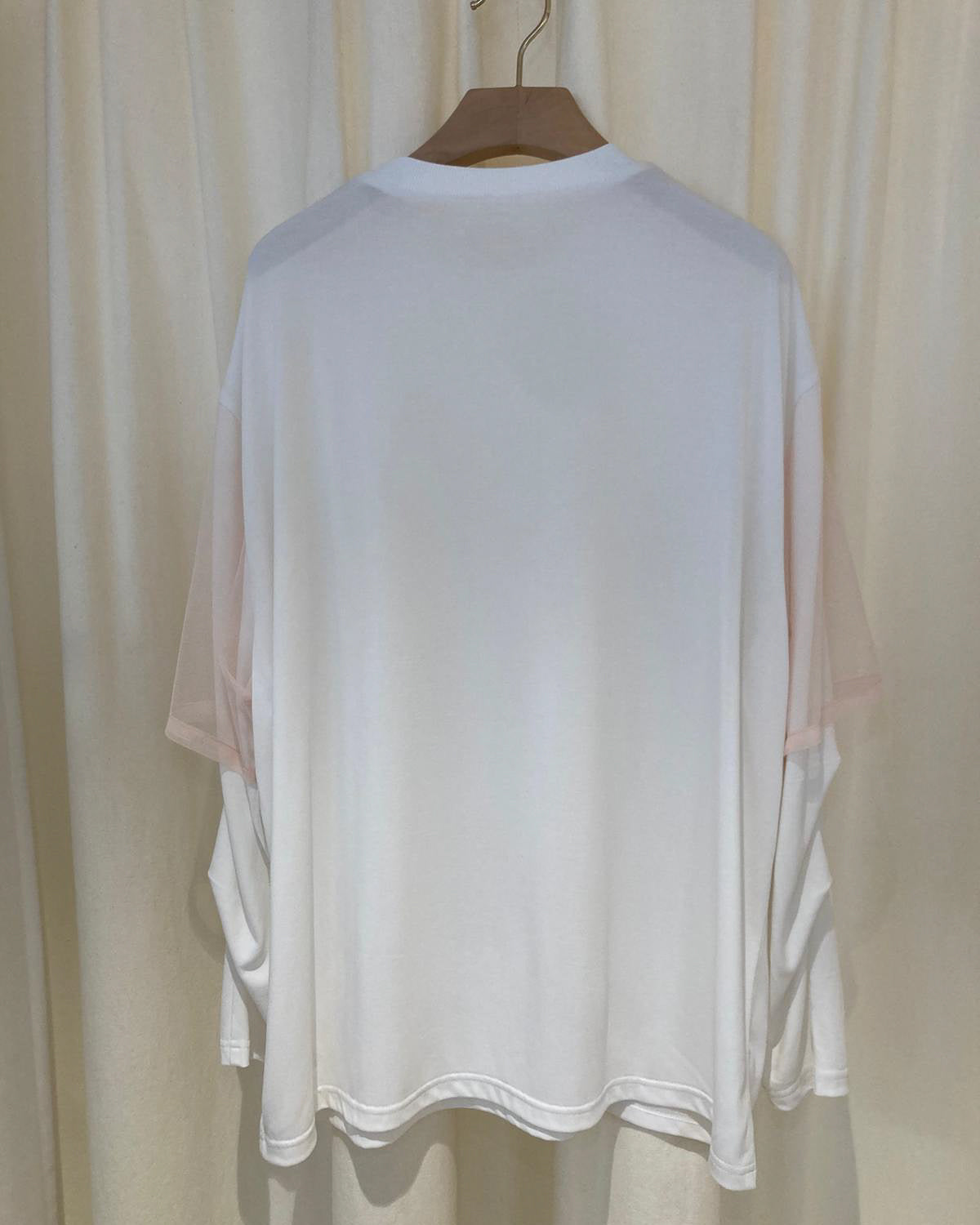 aalis AIMEE mesh short sleeves dropped shoulder top (White)