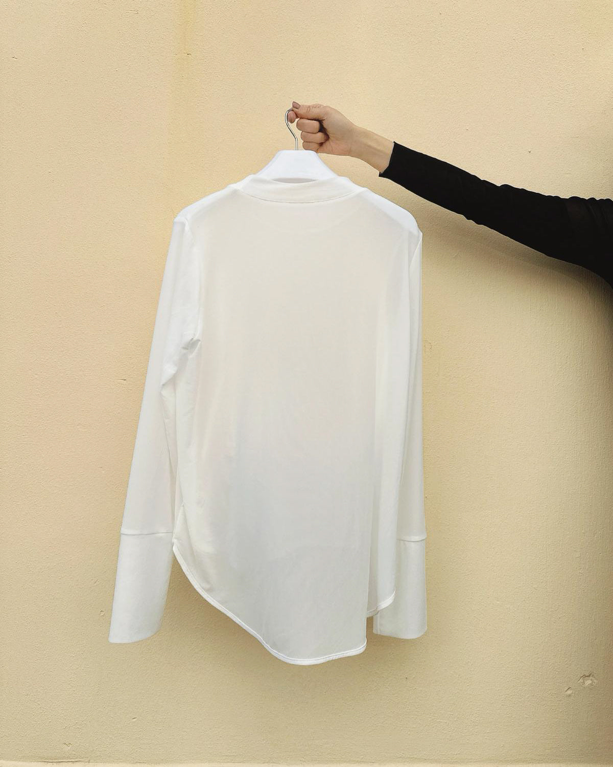 aalis RIVKA mesh crew neck top (White)