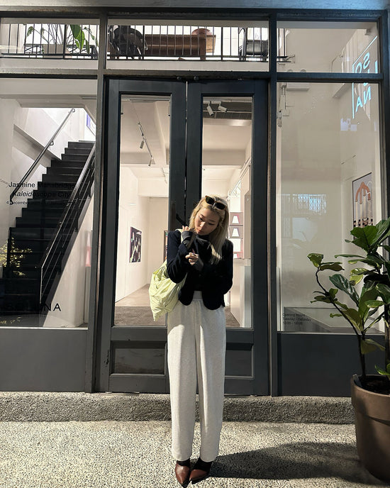 aalis REMY fishnet side panel track pants  (Light Grey)