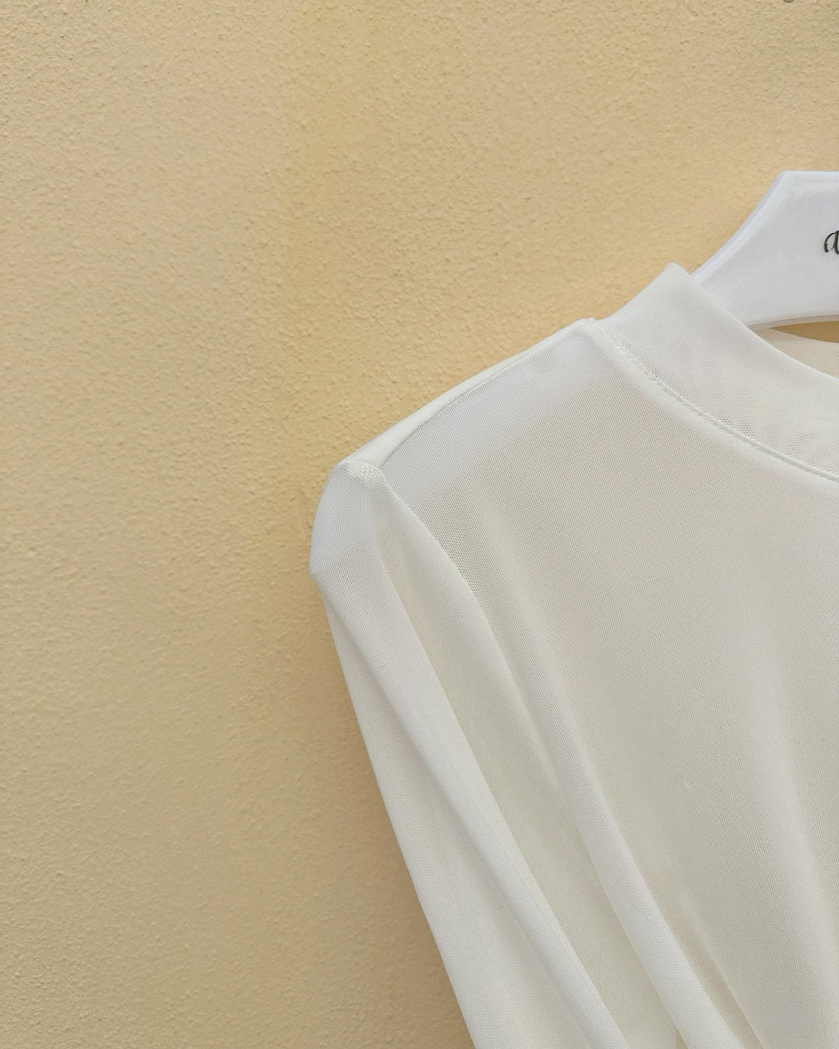 aalis RIVKA mesh crew neck top (White)