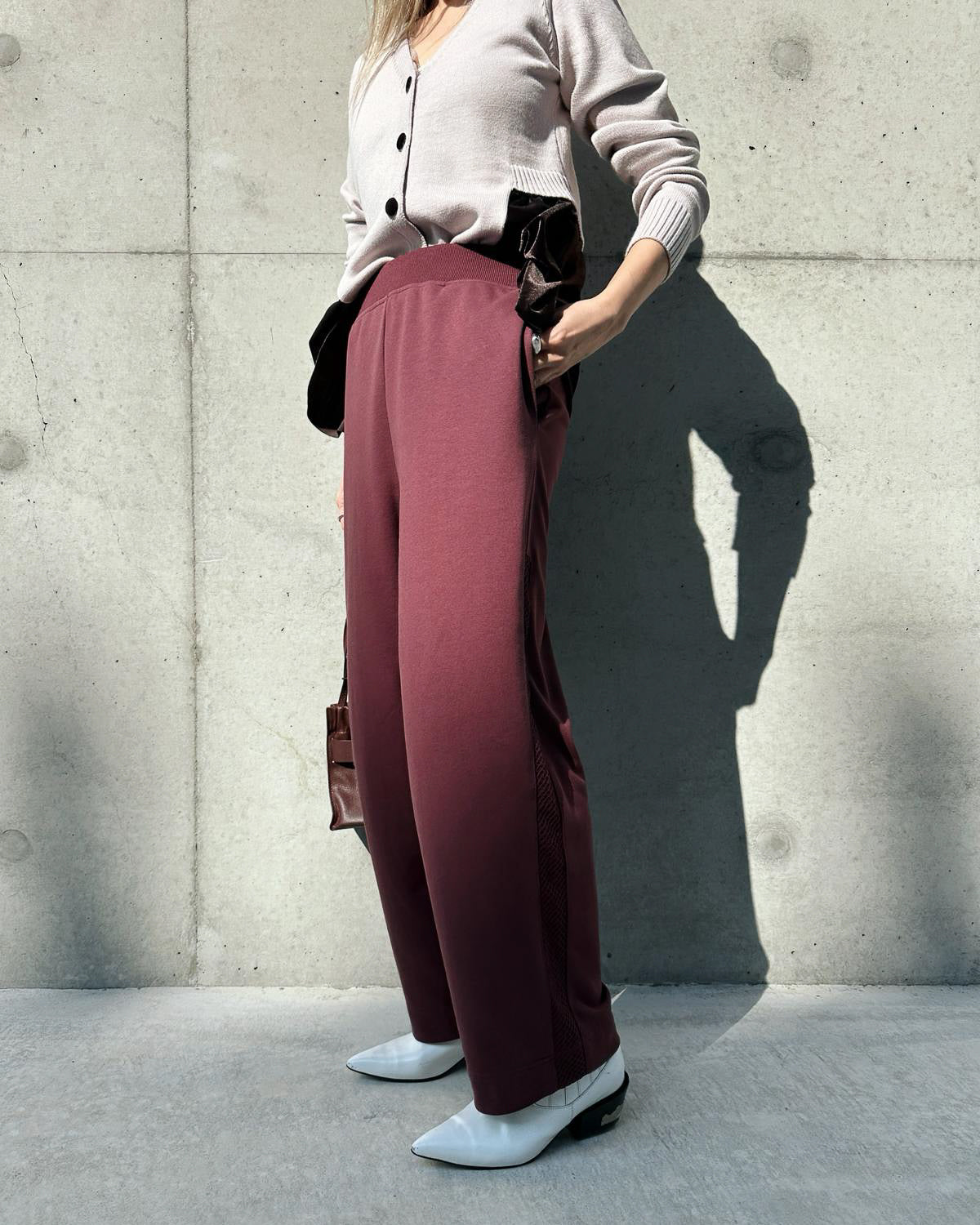 aalis REMY fishnet side panel track pants  (Plum)