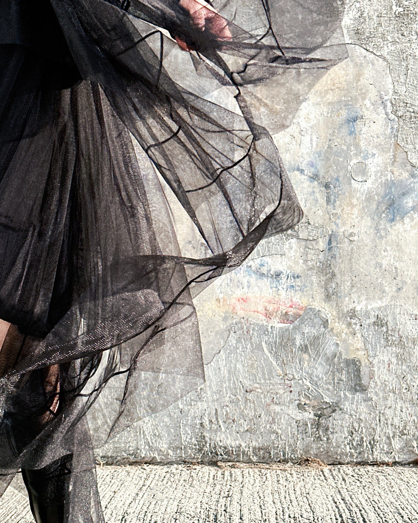 aalis EMBER tiered cascade mesh skirt (Black Mesh)