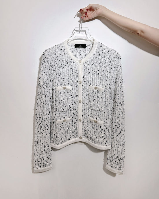 aalis FAYA FW25 - Mini Pom Pom knitted cardigan (Grey Mix)