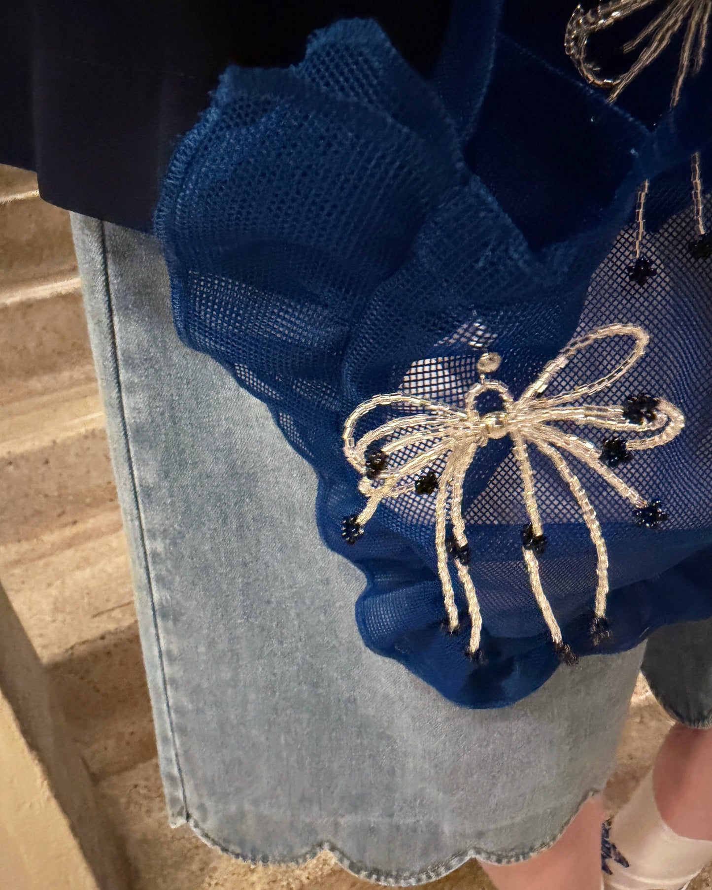aalis LILLY mini net ruffle bag (Blue)