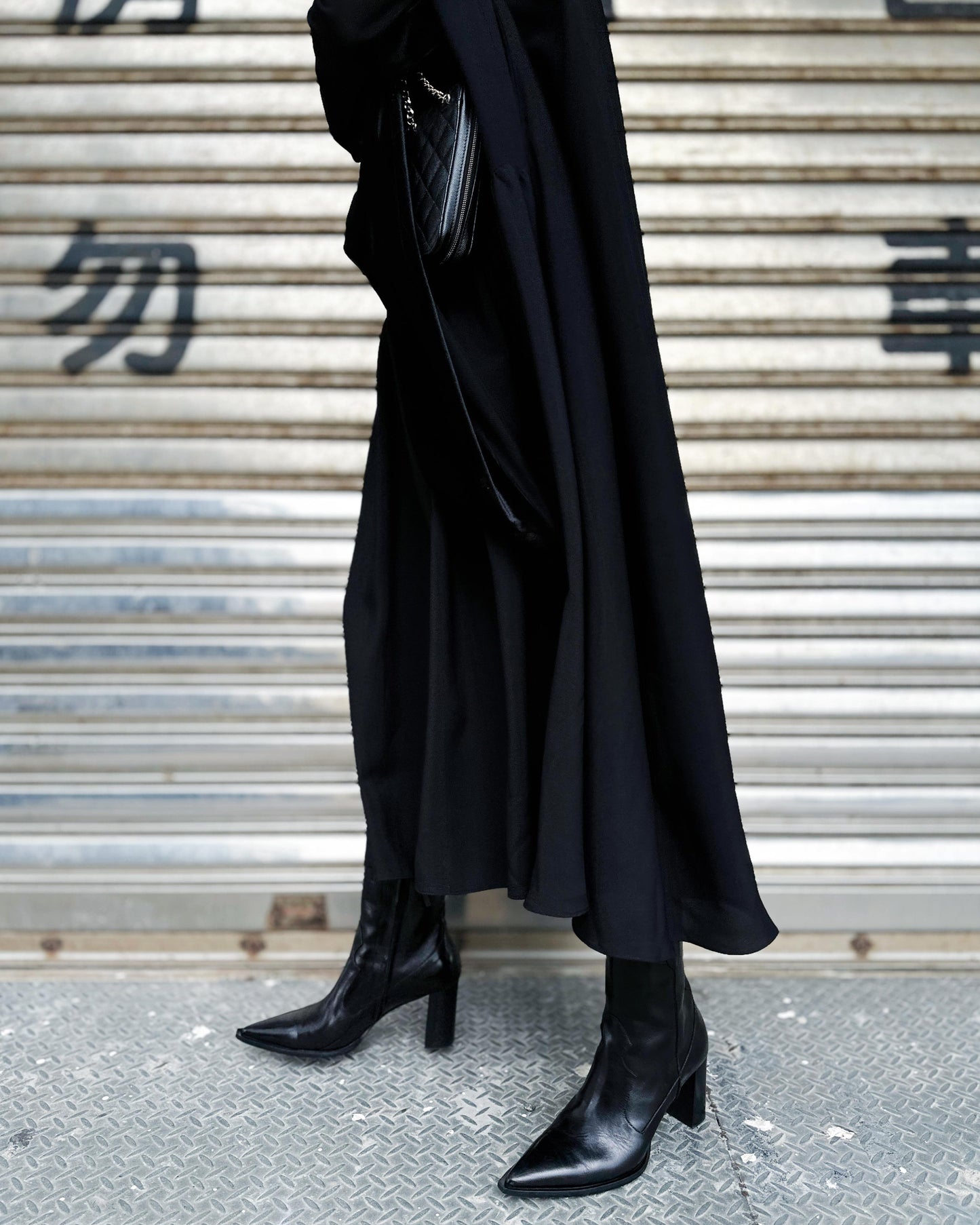 aalis ZANI cape detail maxi dress (Black)