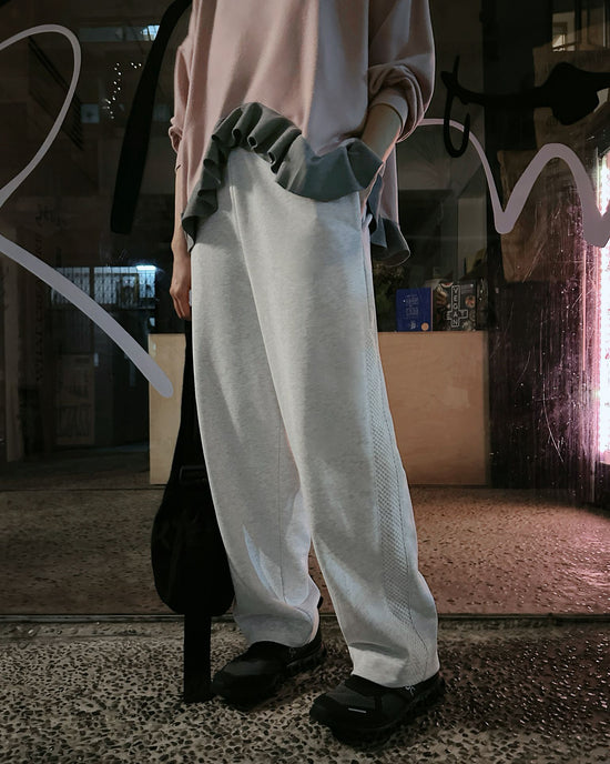 aalis REMY fishnet side panel track pants  (Light Grey)