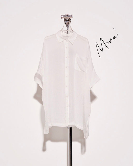 aalis MENA 中长袖宽版衬衫（白色）
