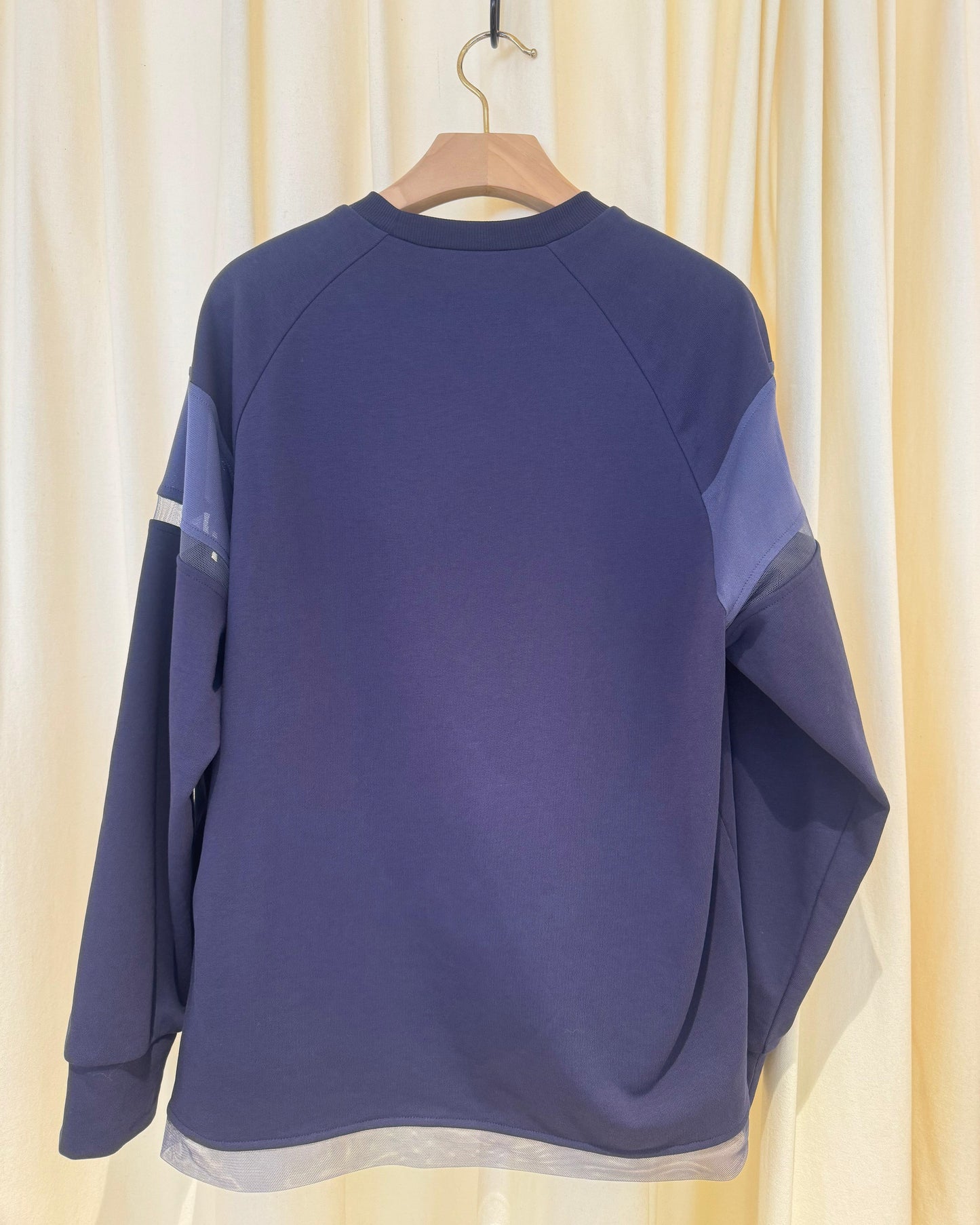 aalis AIKO mesh panel raglan sleeves sweater (Purple Blue)