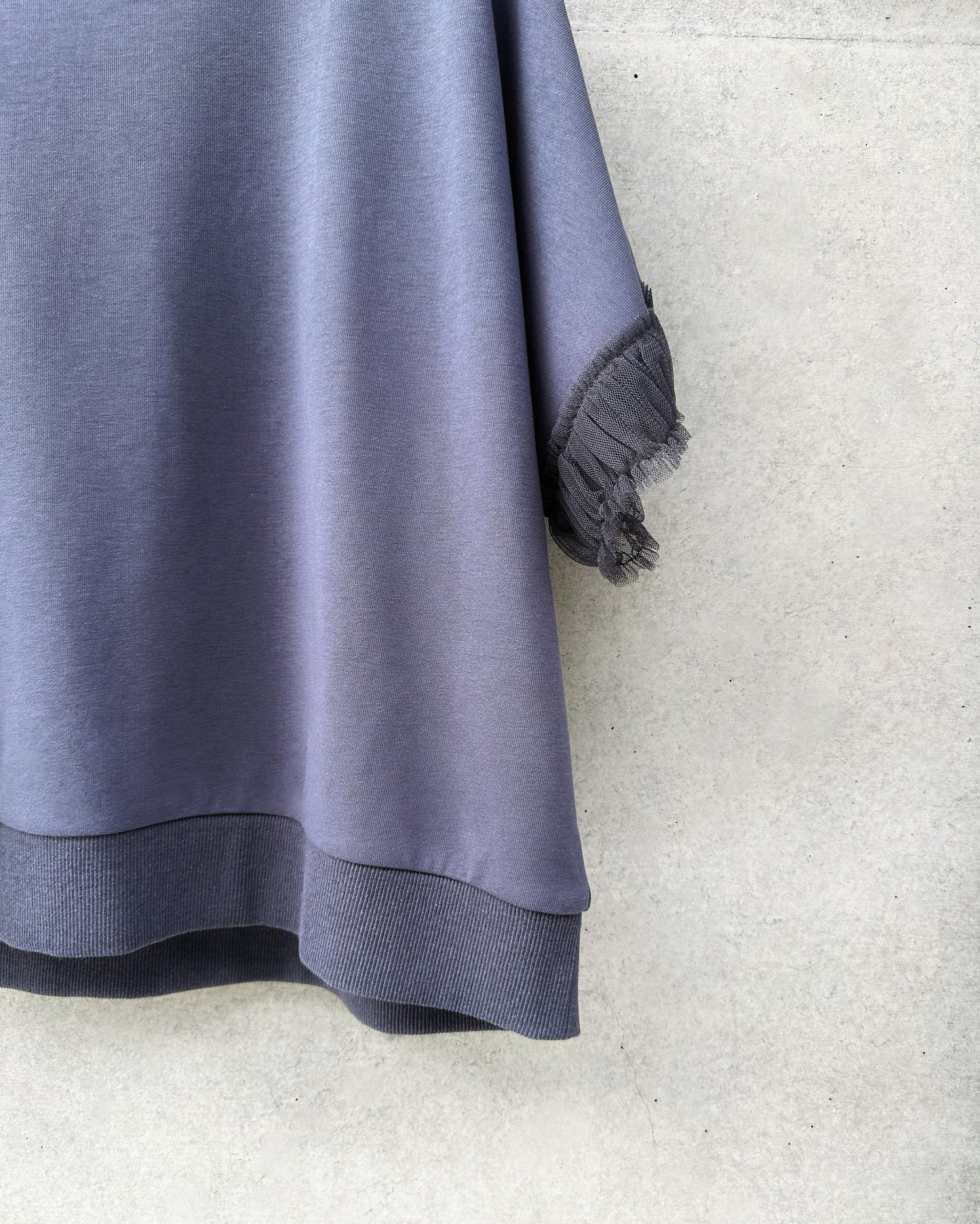 aalis ASENKA sleeves mesh ruching (Grey Blue)