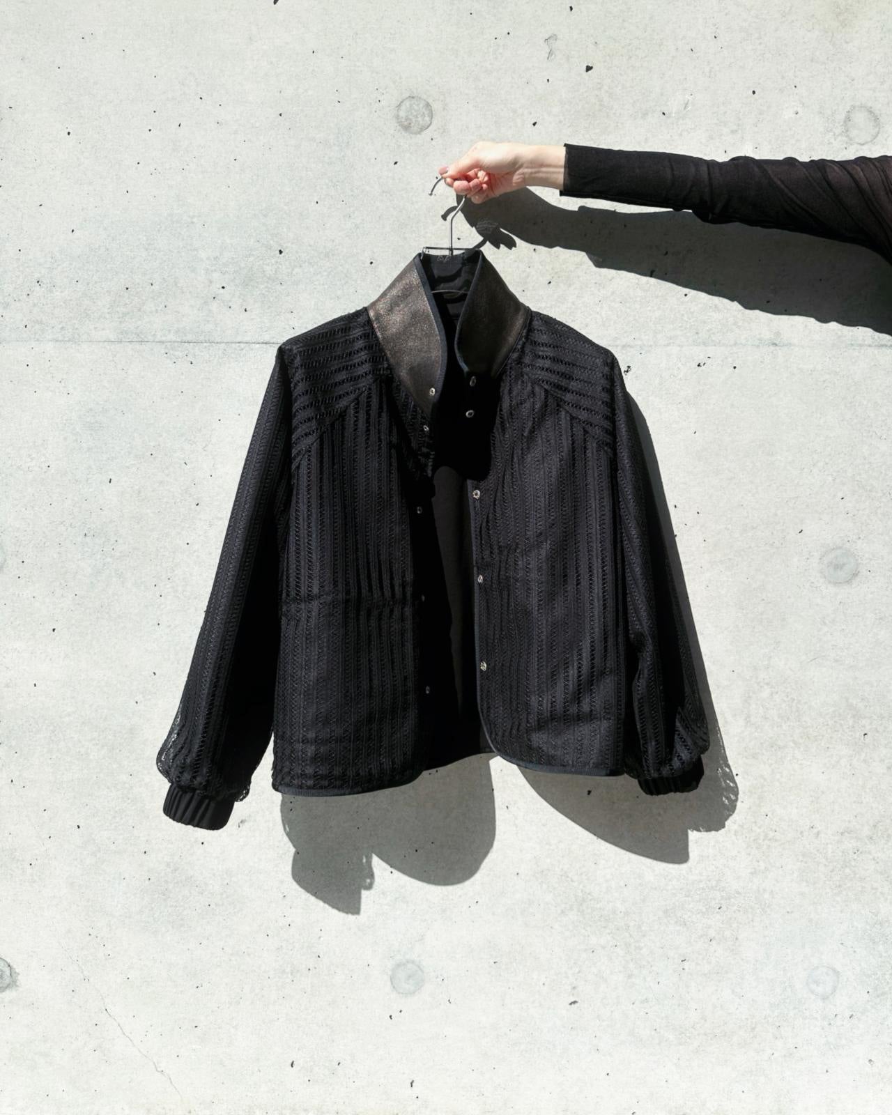 aalis ROMY leather detail 2-way jacket (Black)