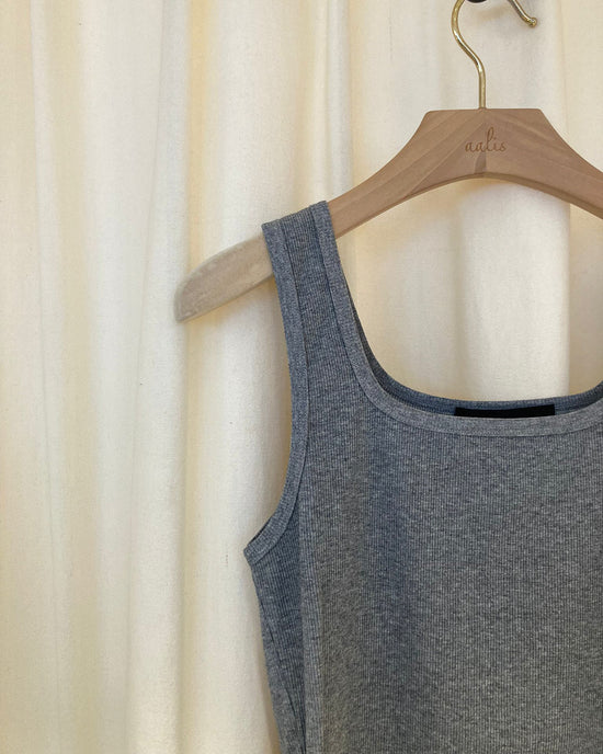 aalis MARITA FW25 square neck ribbed tank (Heather Grey)