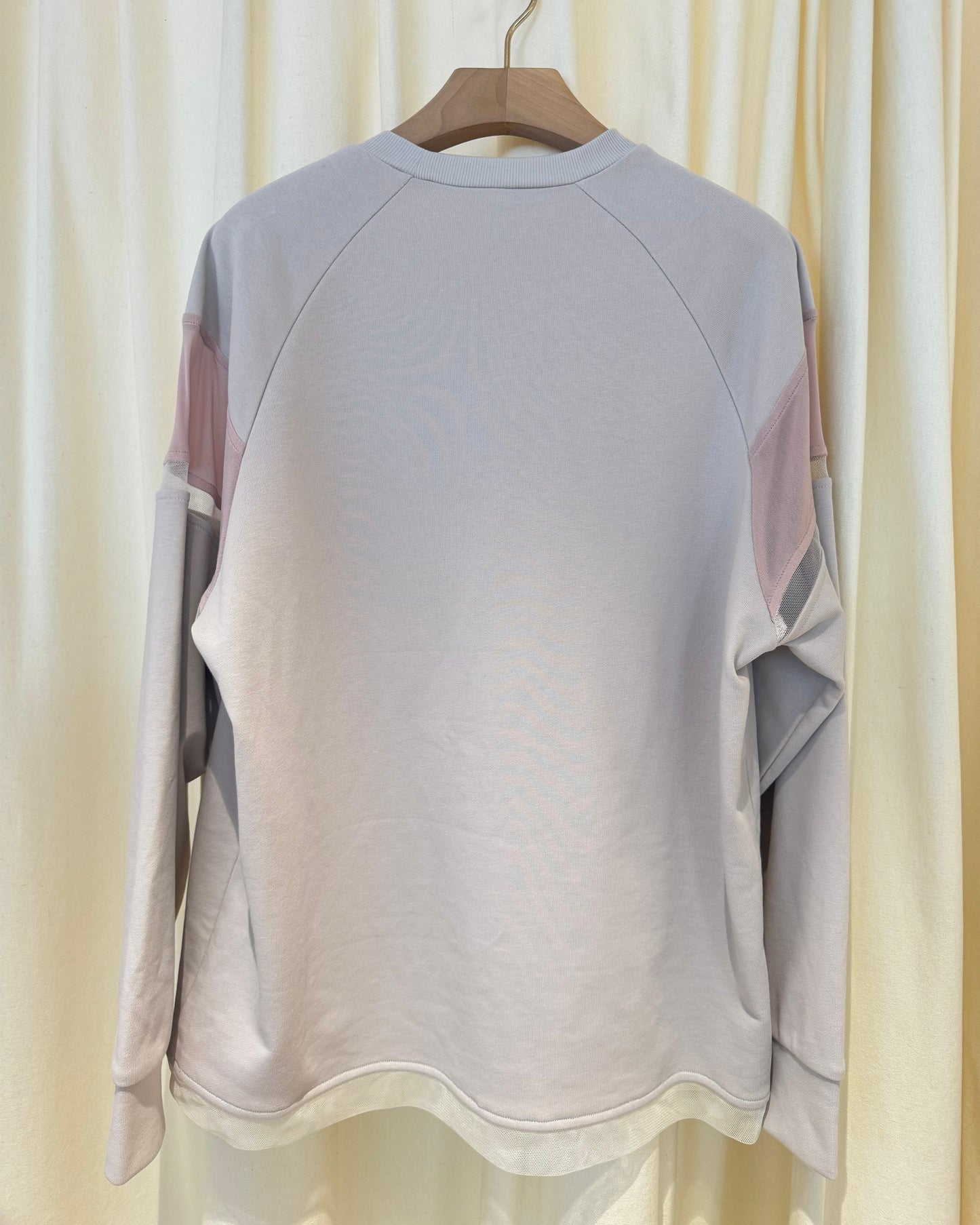 aalis AIKO mesh panel raglan sleeves sweater (Lt Grey)