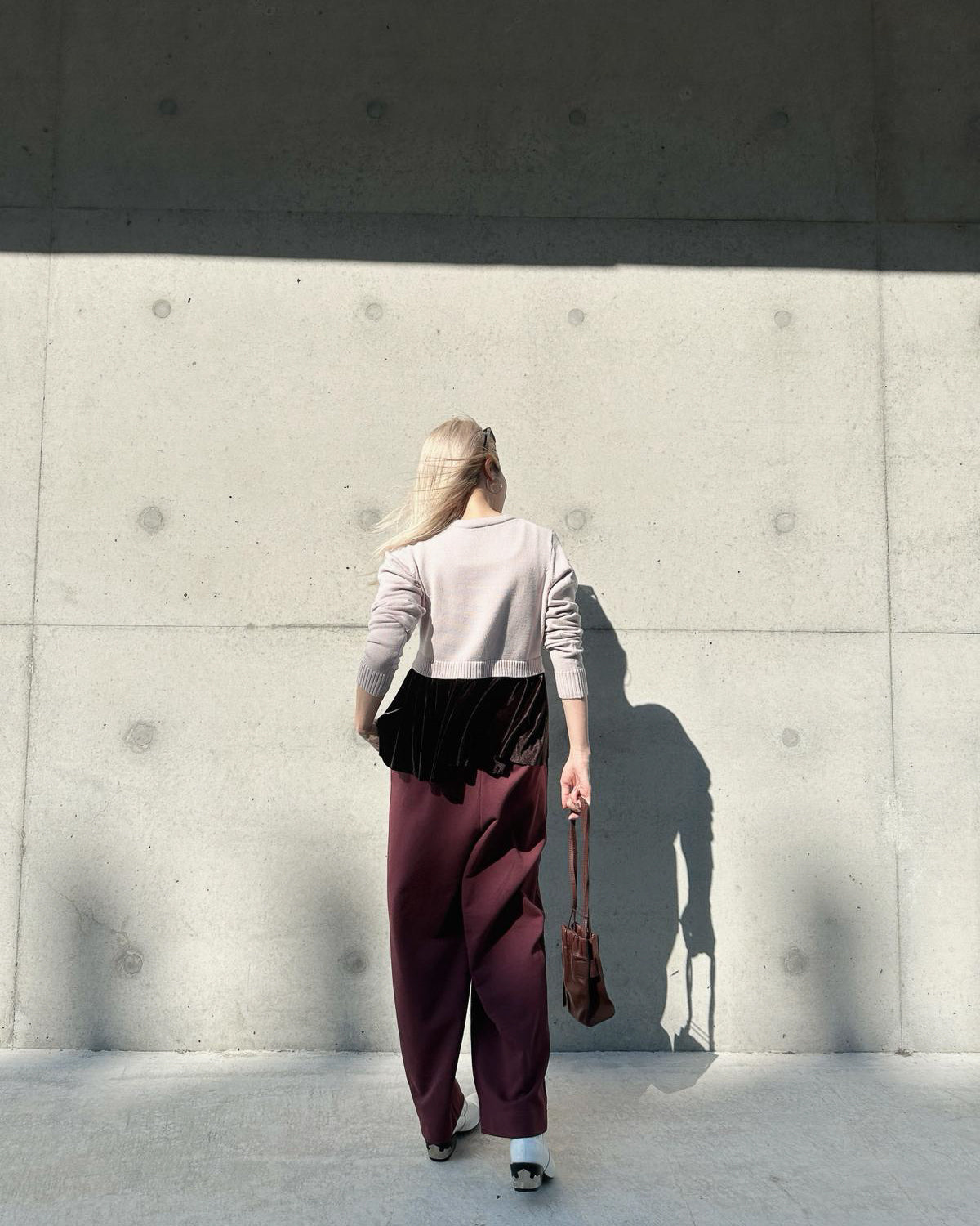 (Pre-order) aalis CHARLEE velvet panel V neck cardigan (Dusty Pink)