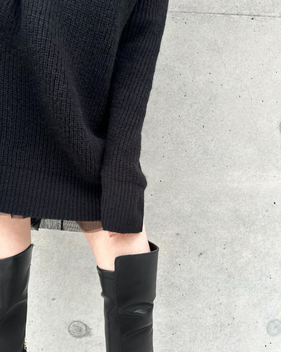 aalis SHYLA cut out shoulder tunic sweater dress (Black)