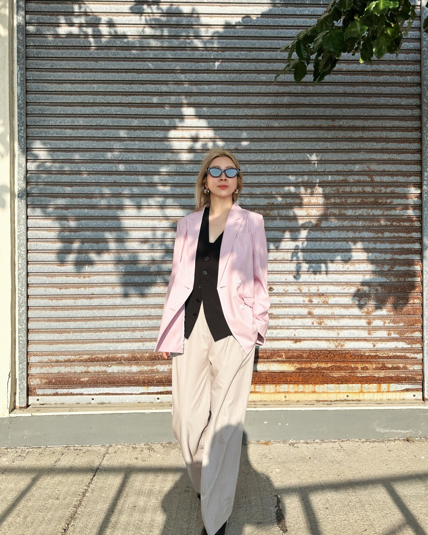 (Pre-order) aalis SEFINA front pleat suiting pants (Lt Beige)