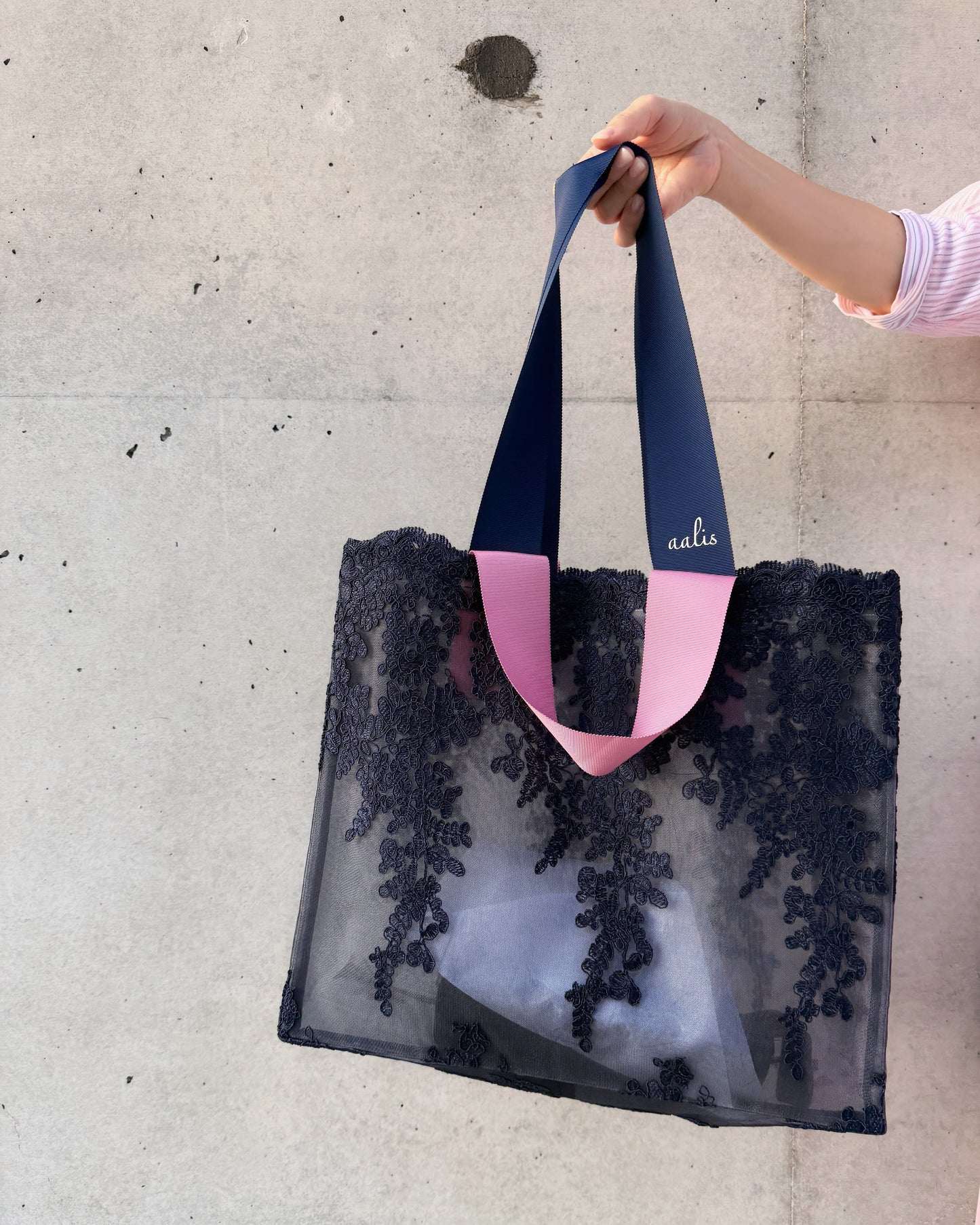 aalis CLASSIC HOR lace tote bag (Dark Blue)