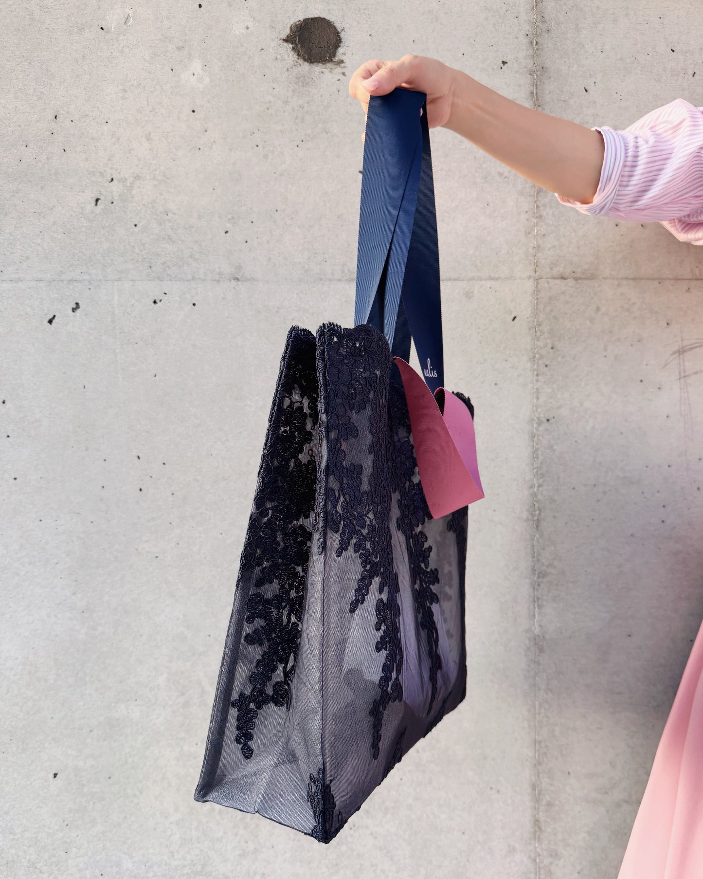 aalis CLASSIC HOR lace tote bag (Dark Blue)