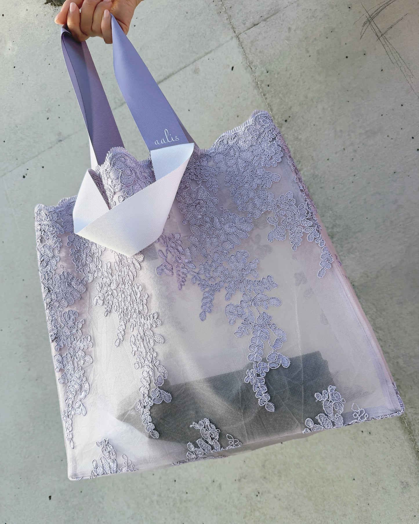 aalis CLASSIC HOR lace tote bag (Lilac)