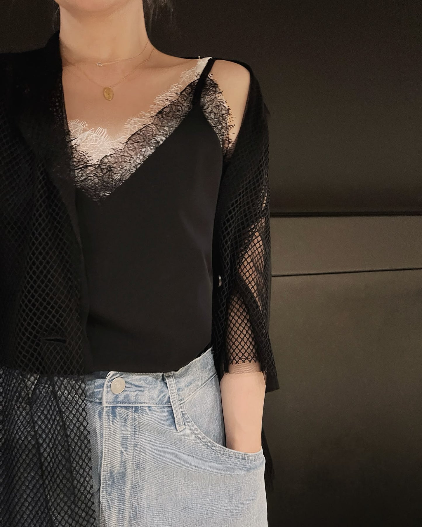 (Pre-order) aalis CAMILA SS26 lace camisole (Black)