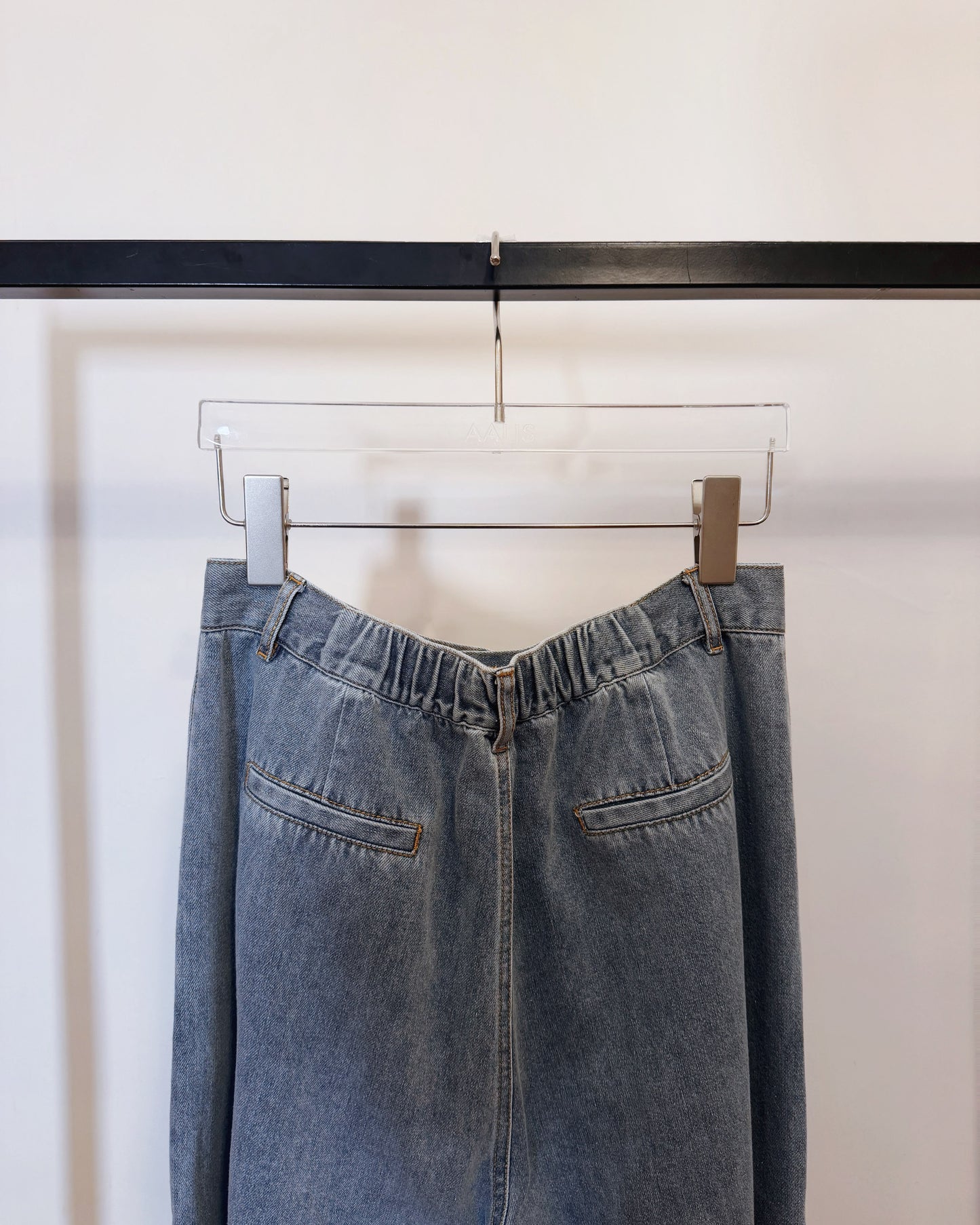 aalis WALLS SS26 wide leg with lace denim jeans (Blue Denim)